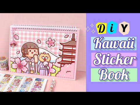 Handmade kawaii stickers book at your home / How to make a sticker book / DIY sticker book