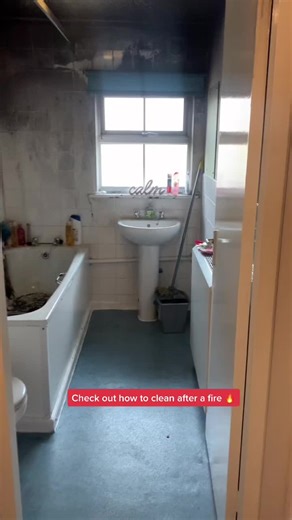 Fire Clean 🔥 🧼 #fyp #fire #clean #cleaningtiktok #cleaningasmr #oddlysatisfying #servicemaster #servicemasterrestore #restoration #firecleanup