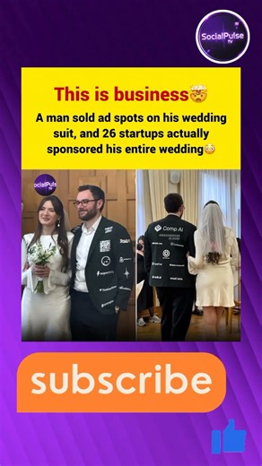 This Is Business 😮 | Man Sells Ad Space on Wedding Suit, 26 Startups Sponsor His Wedding