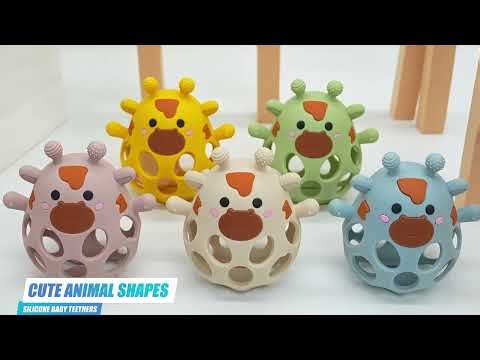 SHOPO KIDS BPA-Free Silicone Baby Teether | Sensory Autism Chew Toy, Animal Hand Teething