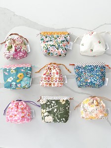 Mini Floral Lined Drawstring Pouch | Jewelry, Makeup, Travel Organizer - Etsy