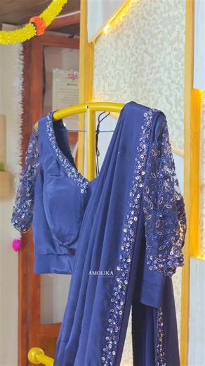 1.3K views · 12 reactions | Beautiful Designer Blouse and Saree #fyp #sareefashion #designerblouse #custommade #traditional #indowestern #sareeblouse #designersaree [Saree and Blouse, Amolika, Indo Western, Custommade, Designer Blouse, Designer Saree] | Amolika | Facebook