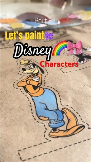 🖌️Painted Disney Characters🎀🥺#art #artandcraft #diy #aestheic #christmas #artshorts #music #short