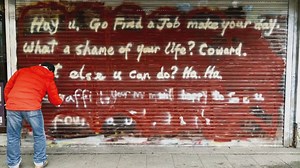 Chinatown merchant writes message to graffiti taggers
