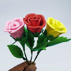 Realistic rose flower making very easy tutorial at home - Amazing gift ideas with rose flower - Make your own hand rose flower for your friends #rose #flower #decor | Origami Art & Crafts