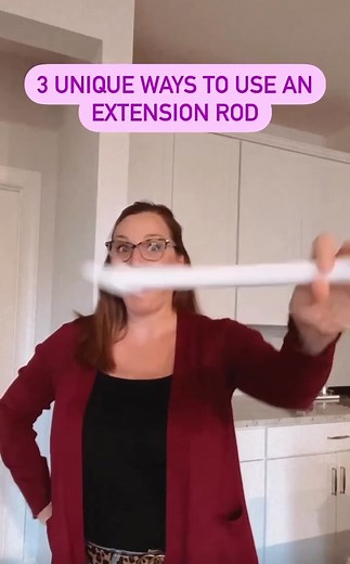 3 Unique ways to use an extension rod in your home. (aka shower curtain rod) Extension rods can be great used to organize small spaces. They come in all different sizes. The one I used in this video is a standard shower curtain rod. Like and follow for all of my organization tips and tricks. #cleanslateaudrey #homeorganization #professionalorganizer #extension #shower #rod #tipsandtricks #functionalspaces #cleaningproducts #wrappingpaper #highheels #instagram #reels #stories #shopping