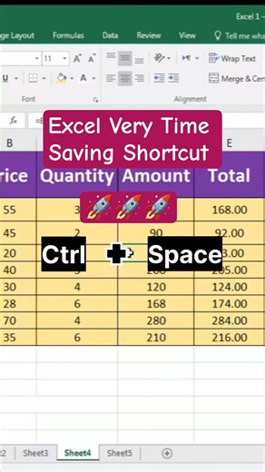 Excel Column & Row Insert Shortcut #exceltips #tutorial #exceltutorial