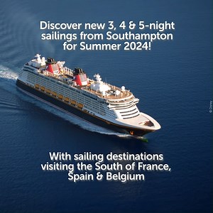 More UK Sailings, More Great British Smiles 🇬🇧 🚢 Discover new 3, 4 & 5-night sailings from Southampton for Summer 2024! With NEW sailing destinations visiting the South of France, Spain & Belgium! Explore with Disney Cruise Line: https://bit.ly/3TzOgEZ | Disney Cruise Line
