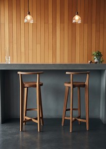 Handmade Solid Wood Bar Stool | Minimalist Counter Stool With Backrest - Etsy