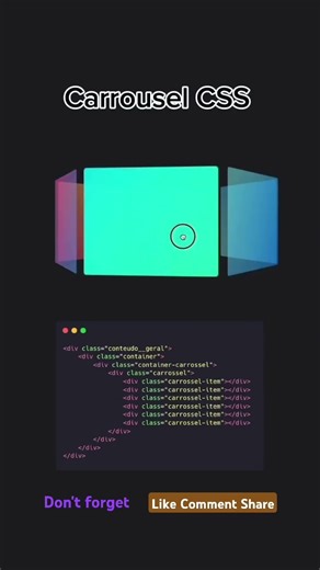 Amazing Carousel Effect Using Only HTML & CSS - Image Slider || #html #css #javascript #code