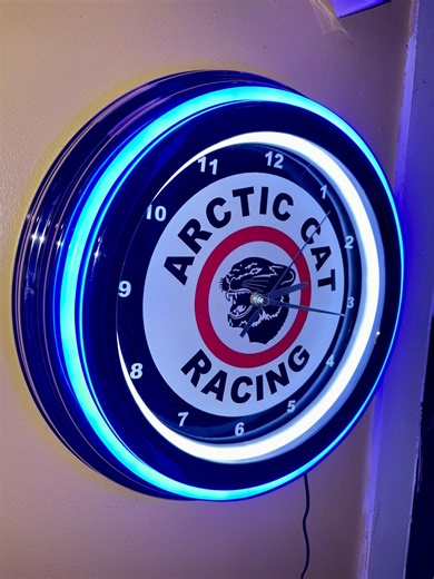 Arctic Cat Snowmobile Garage Bar Man Cave Blue Neon Style LED Retro Wall Clock Advertising Sign - Etsy Canada