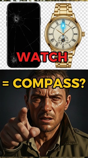 The Watch Compass Hack #survivalhacks #shorts