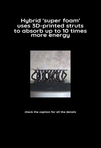 Hybrid 'super foam' uses 3D-printed struts to absorb up to 10 times more energy