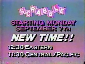 Scrabble promos debuting its upcoming new timeslot change (9/2/87)