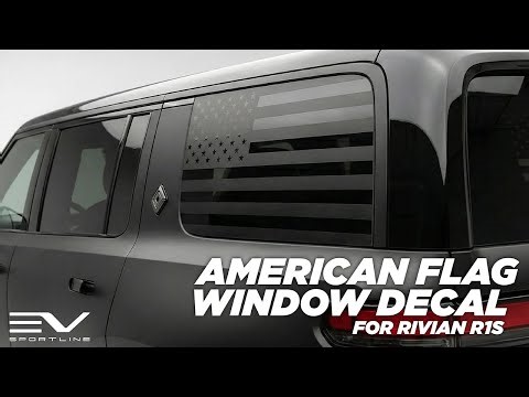 🇺🇸 America Flag 🇺🇸 Inspired Rear Quarter Window Decal for Rivian R1S, DIY Install Vinyl Sticker Film