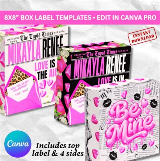 Valentine Box Templates for Couples Wedding Valentine Memories - Etsy
