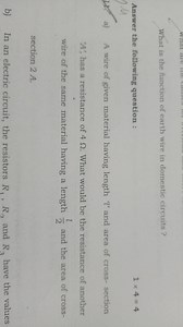 What is the function of earth wire in domestic circuits?A wir... | Filo