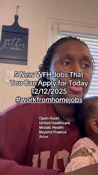 5 New WFH Jobs That You Can Apply for Today 12/12/2025 #workfromhome