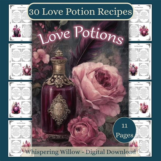 Love Potion Recipes Grimoire Pages, Witchcraft Book of Shadows (digital Download) - Etsy Australia