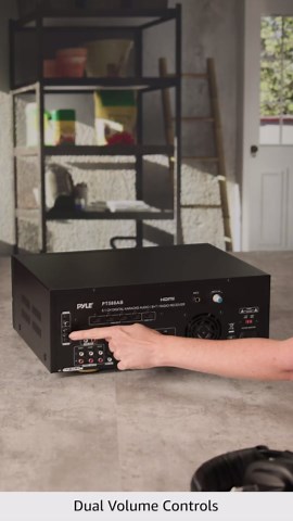 Pyle Wireless Bluetooth Power Amplifier System - 420W 5.1 Channel Home Theater Surround Sound Audio Stereo Receiver Box w/RCA, AUX, Mic w/Echo, Remote - for Subwoofer Speaker - Pyle PT588AB.6
