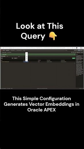 AI Embeddings from a SQL Query in Oracle APEX🤯 #orclapex #oracle26ai #vectorsearch #cohere #apexai