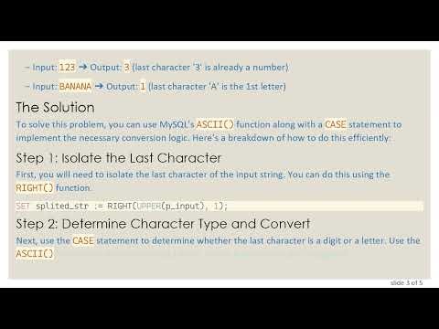 How to Convert Letters to Numbers in MySQL