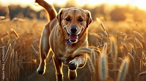 dog running in the grass footage