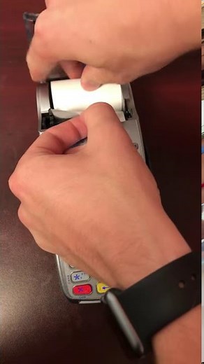 Installing paper in the Verifone terminal