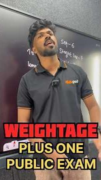 Plus one maths | weightage | public exam