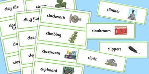Two Syllable CL Word Cards