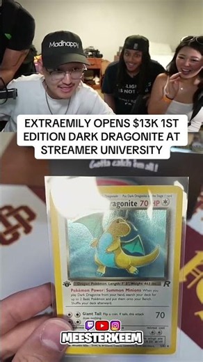 Extra Emily Opens $13,000 1ST EDITION Dark Dragonite HOLO!