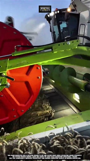 Fast Grain Harvesting Machine Process #worktool