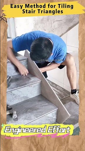 Easy Method for Tiling Stair Triangles #EngineeredEffort