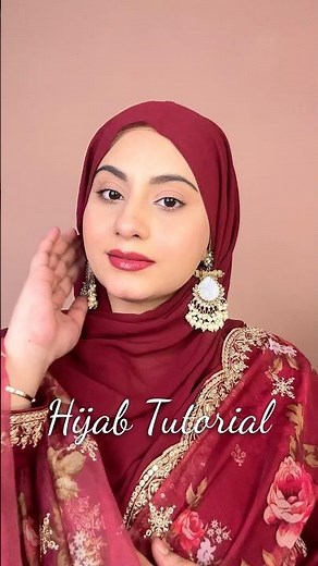 Wedding Hijab Style with Big Earrings | full coverage wedding hijab #tutorial #hijabtutorial #hijabi