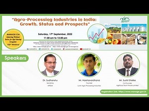 Agro Processing Industries in India: Growth, Status and Prospects
