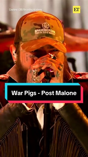 Post Malone covering War Pigs at the Grammys. #ozzyosbourne #guitar #postmalone #grammys #80smusic