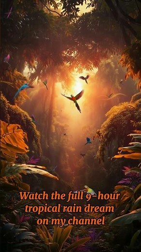 Tropical Sunset Rain #tropicalrain #birdsounds #relaxingrain #tropicalparadise #shorts
