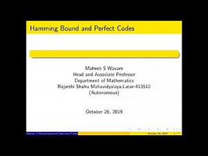 Hamming bound and perfect code