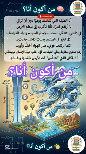 لغز طبقات الغلاف الجوي: أين السحب والعواصف؟(تحدي علوم الإعدادي) من أكون أنا؟ #physique #علوم #رائدة