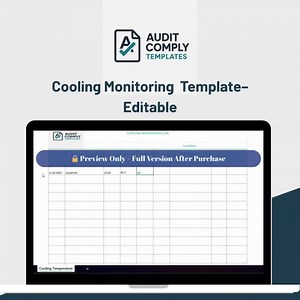HACCP Cooling Log Template | Editable Excel Temp Monitor With Alerts | Restaurant Printable & Tablet - Etsy