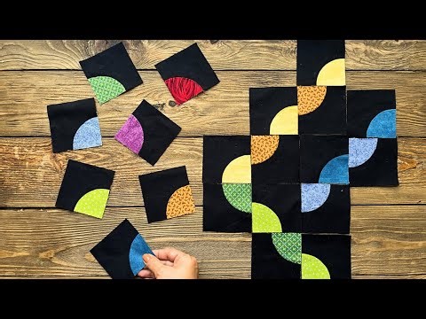 Beginner Quilt Blocks Made Easy | Half Circle Patchwork Tutorial