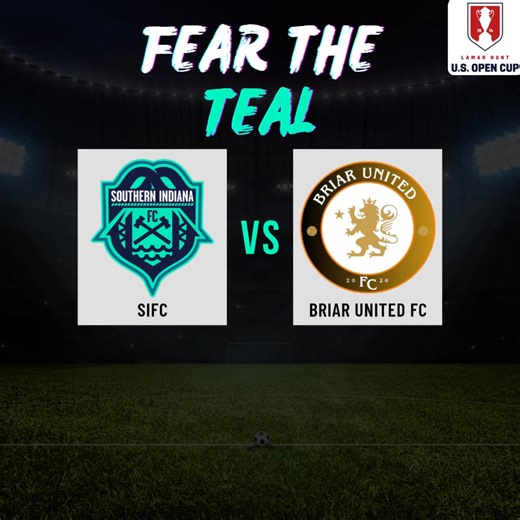 🔥 Final U.S. Open Cup Qualifier! 🔥 Everything’s on the line as we battle for a spot in the 2026 U.S. Open Cup! Southern Indiana FC vs Briar United FC 📅 Saturday, November 22nd 🕕 Kickoff 6PM | 📍 Green Valley Soccer Complex 🎟️ Free Entry for SIFC Community Night! #FearTheTeal #USOpenCup #SIFC | Southern Indiana FC
