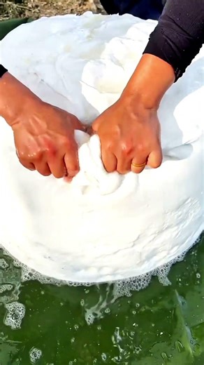 Hand Washing Raw Natural Rubber | Traditional Rubber Processing #shorts