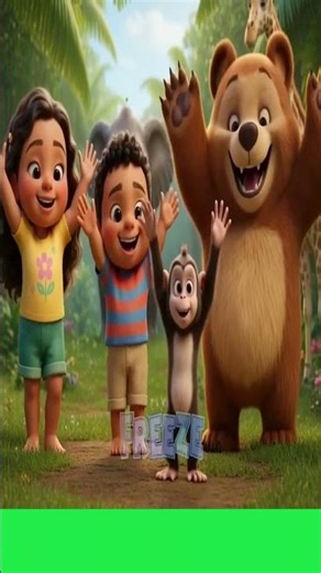 Freeze Dance Safari 🦁 Kids Jungle Dance Game | Busy Bear Beats #shorts