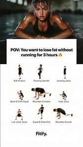 🔥 Quick HIIT circuit to burn fat — no equipment needed! Pick a timer: 🔹 30 seconds per move 🔹 10–15 seconds rest between moves Complete 2–3 rounds for full effect 💥 Save this for your next quick sweat sesh 💪 #hiitworkout #fatburn #homeworkout #workoutathome #fitnessmotivation #fitify #hiittraining #fatloss #fullbodyworkout | Fitify