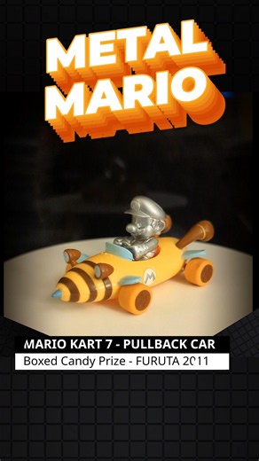 🩶 METAL MARIO 🩶 Mario Kart 7 Pull-Back Racer Candy Prize FURUTA Nintendo 2011 #mario #nintendo #3DS