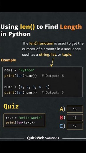 python len function explained | python quiz | what is the output | shorts #python #pythonquiz #reels
