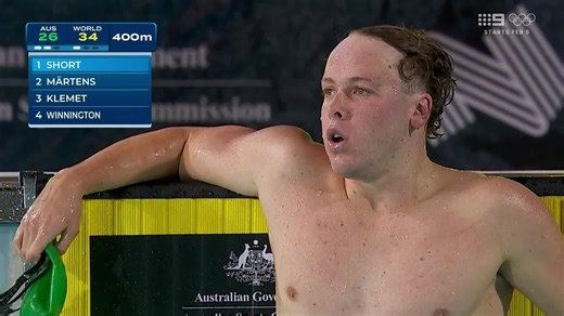 Wide World of Sports on Instagram: "Sam Short you STAR! ⭐ An incredible swim to comprehensively beat reigning Olympic champion Lukas Märtens! 💪 #9WWOS #AusvsTheWorld"