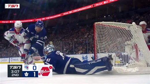 NYR@TOR: Stolarz with a great save against Sam Carrick