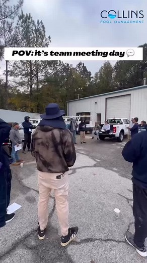 Team meeting vibes: coffee, real talk, and getting aligned so we can crush the fall and winter together! | Collins Pool Management | Facebook